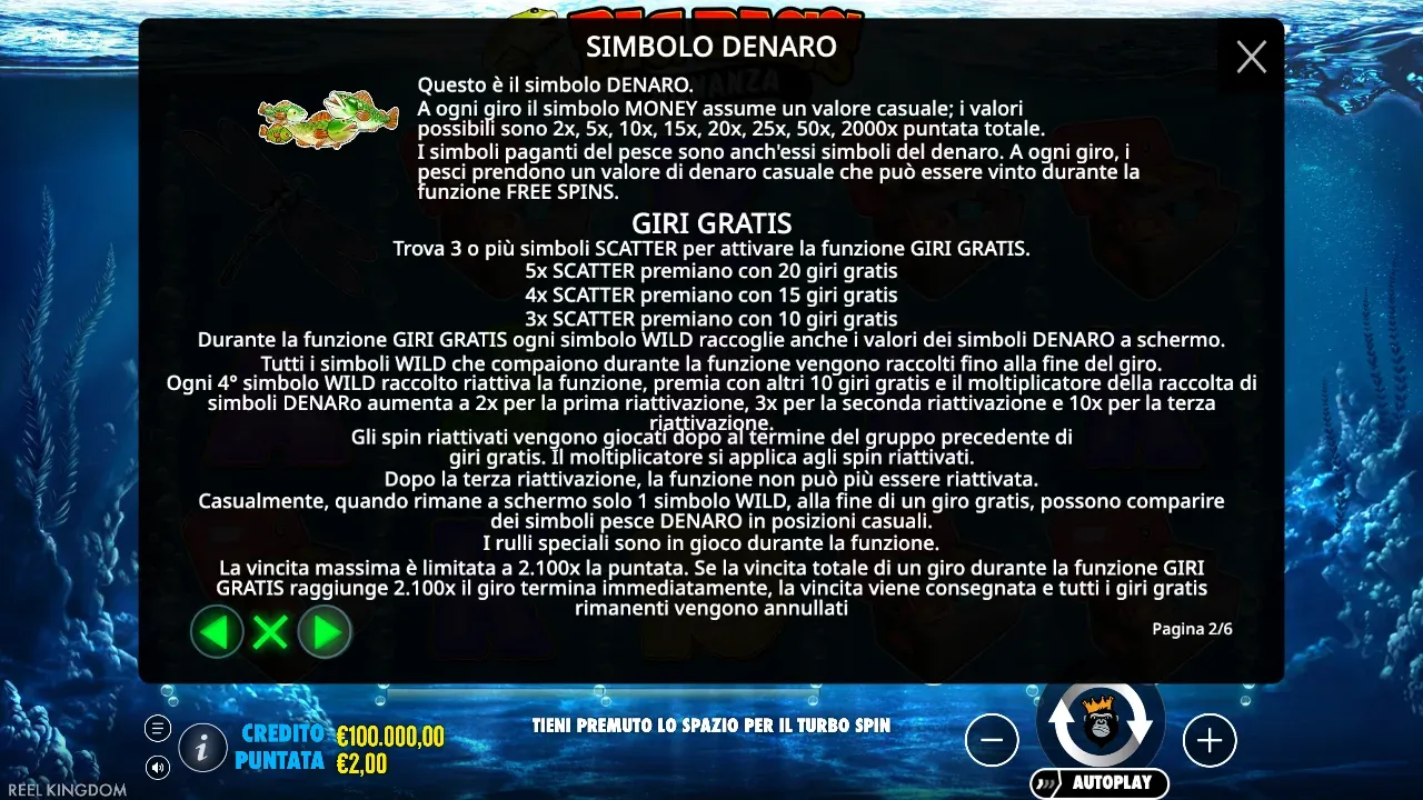 Regole di Big Bass Bonanza: simbolo denaro e giri gratis con la scala dei pescatori