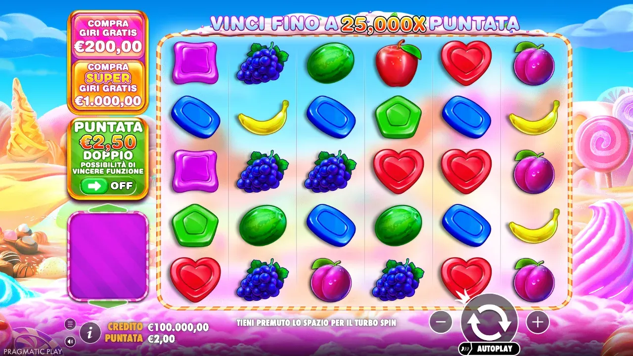 Sweet Bonanza 1000 in demo con Compra giri gratis a 200 euro e Compra super giri gratis a 1.000 euro
